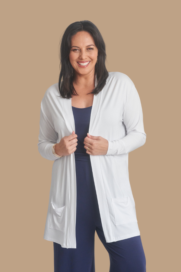 Demi Bamboo Cardigan - White