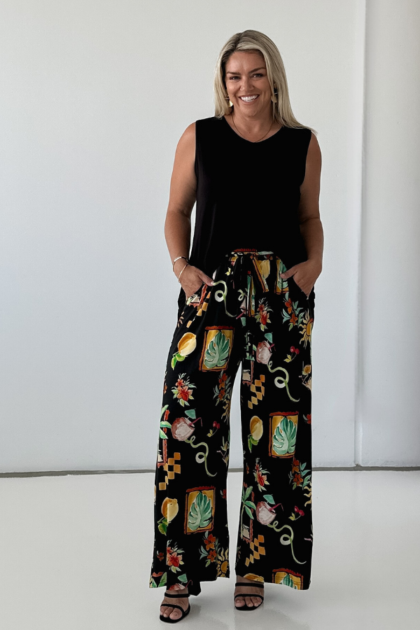 Alexa Bamboo Wide Leg Pant - Tropical Escape