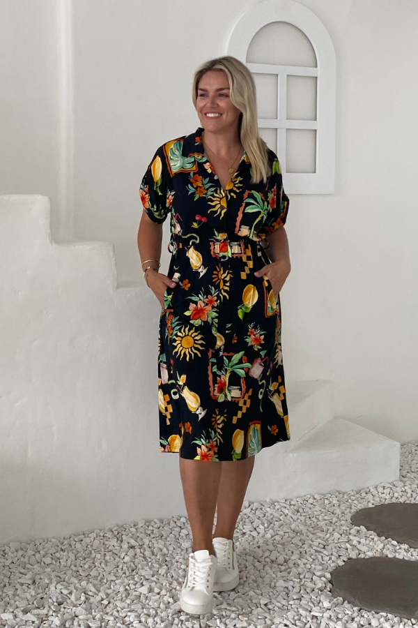 Celia Bamboo Shirt Dress - Tropical Escape