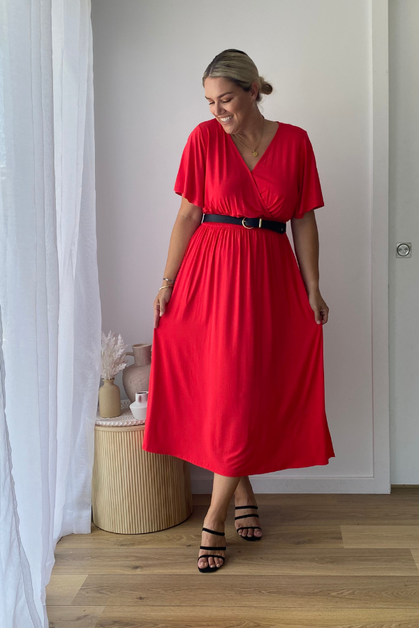 Kylie Bamboo Dress - Red