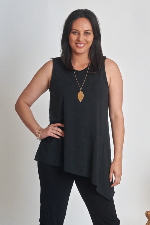 Delia Bamboo Sleeveless Top - Grey Marle